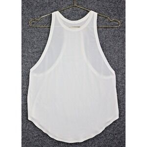 Lululemon Shirt Women 6 Off White Perforated Stretch Racerback Tank Top Yoga